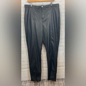 Forever 21 Black Faux Leather High Rise Pants Womens Plus Size 1X